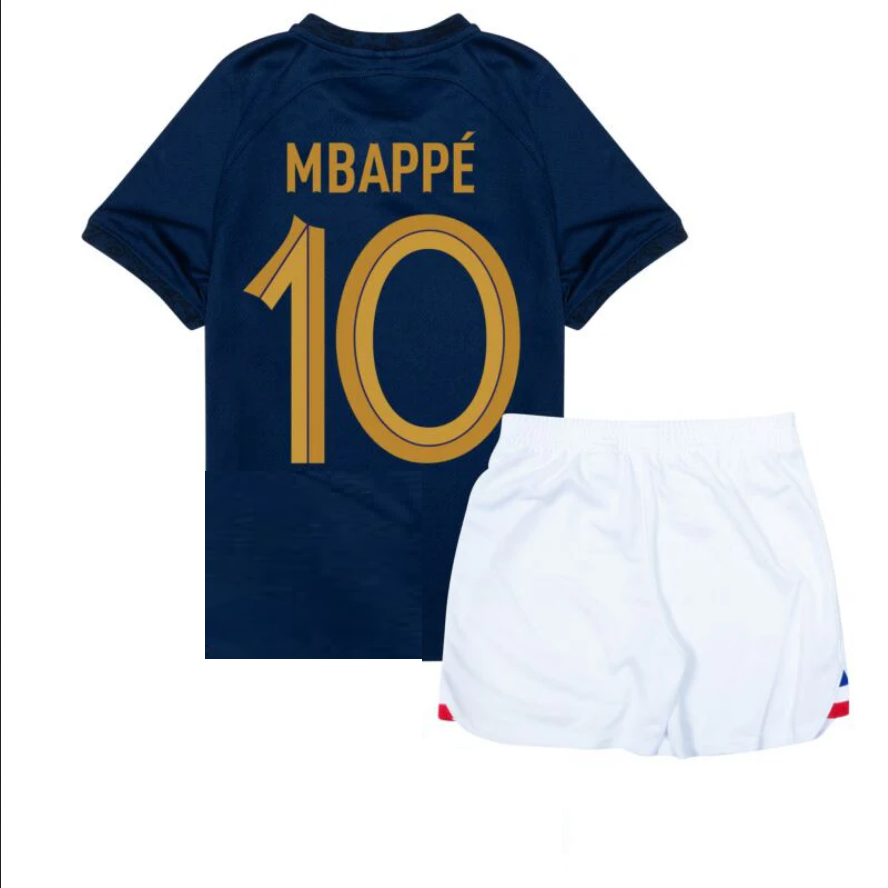 France Home Soccer Kids kit 22-23 Mbappe 10