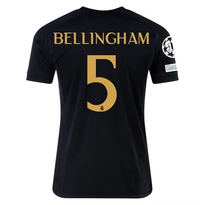 JUDE BELLINGHAM Real Madrid Third Black Soccer Jersey 23-24 WITH UCL Patch