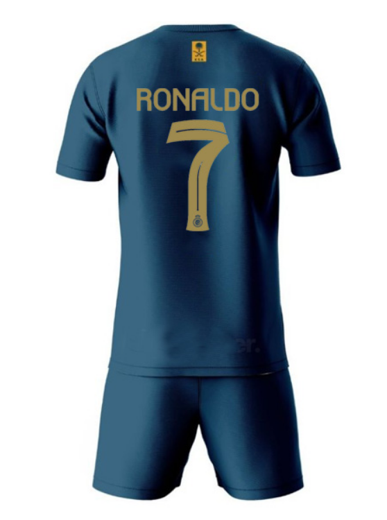 Cristiano Ronaldo Al Nassr Away Jersey Kids Kit 23-24: Backside
