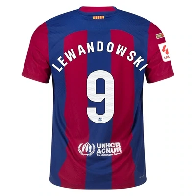 Barcelona Home Soccer Jersey Player Version Shirt 23-24 LEWANDOWSKI #9