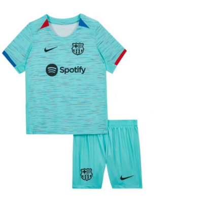 FC Barcelona Third Green Jersey Kids Kit 23-24