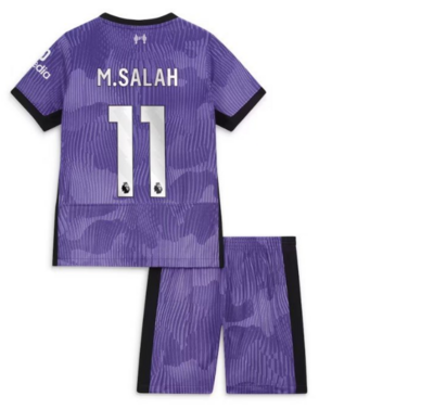 M. SALAH #11 Liverpool Third Purple kids kit 23-24