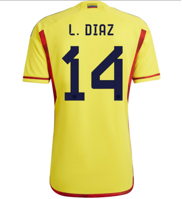 Colombia Home Soccer Jersey 22-23 Luis Díaz