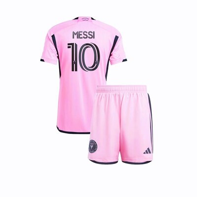 Inter Miami Home Pink Jersey Messi 10 Kids Kit 2024