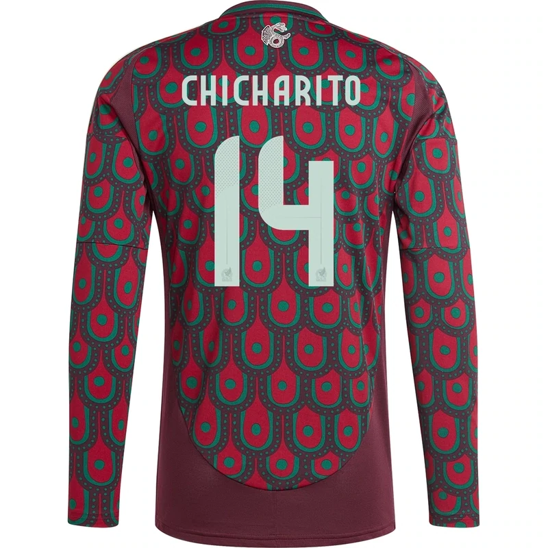 Chicharito  Mexico Copa America Home Soccer Jersey 2024 Long Sleeve