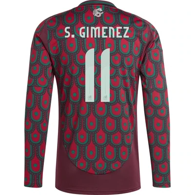 Santiago Giménez Mexico Copa America Home Soccer Jersey 2024 Long Sleeve
