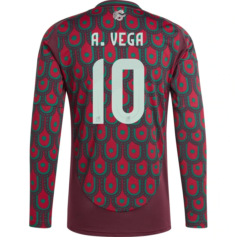 Alexis Vega Mexico Copa America Home Soccer Jersey 2024 Long Sleeve