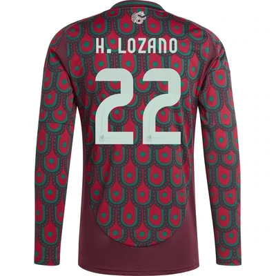 Hirving Lozano Mexico Copa America Home Soccer Jersey 2024 Long Sleeve
