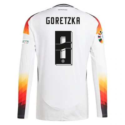 Leon Goretzka Germany Euro Cup Home White Jersey 2024 Long Sleeve