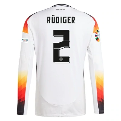 Antonio Rüdiger Germany Euro Cup Home White Jersey 2024 Long Sleeve