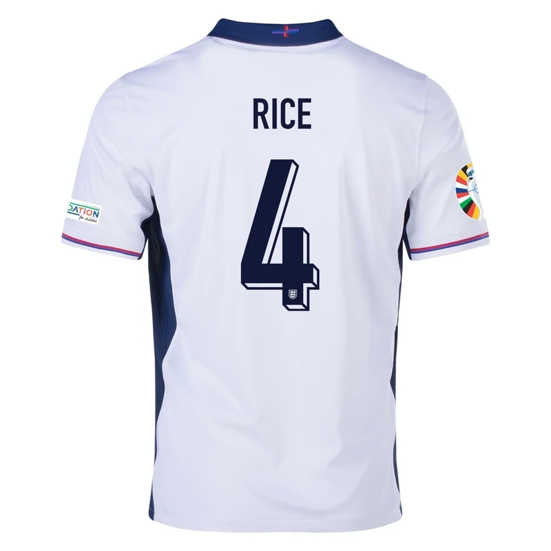 Declan Rice England Euro Cup Home White Jersey 2024