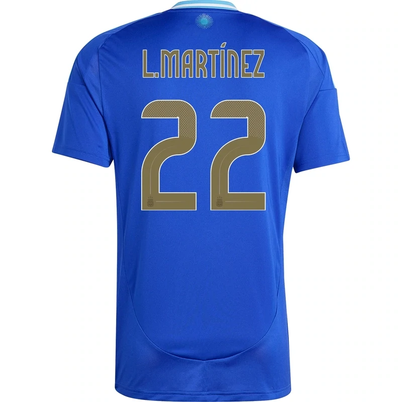 Lautaro Martinez Argentina Copa America 2024 Away Jersey with Champion Badge