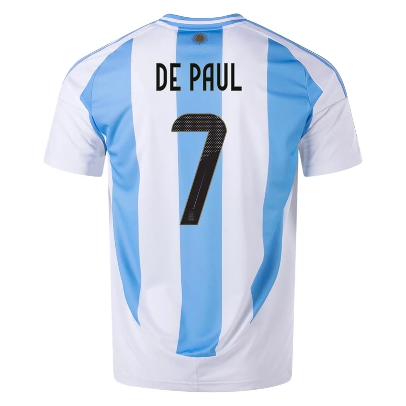 Rodrigo De Paul Argentina Copa America 2024 Home Jersey with Champion Badge