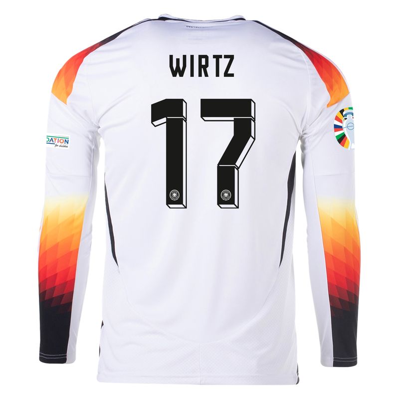Florian Wirtz Germany Euro Cup Home White Jersey 2024 Long Sleeve