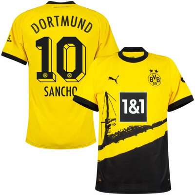 SANCHO #10 BVB Borussia Dortmund Home Soccer Jersey 23-24