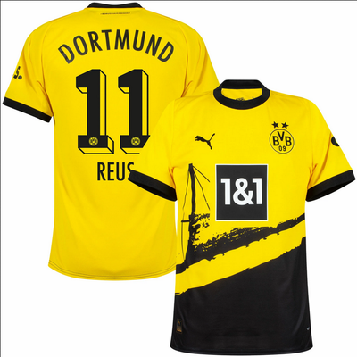 REUS #11 BVB Borussia Dortmund Home Soccer Jersey 23-24