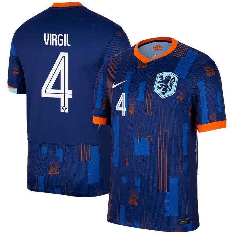 Netherlands Euro Cup Away Soccer Jersey 2024 VIRGIL #4