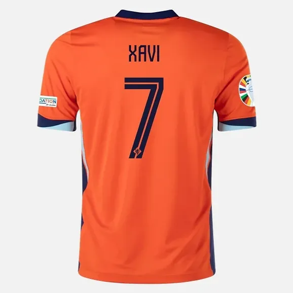 Netherlands Euro Cup Home Soccer Jersey 2024 XAVI #7