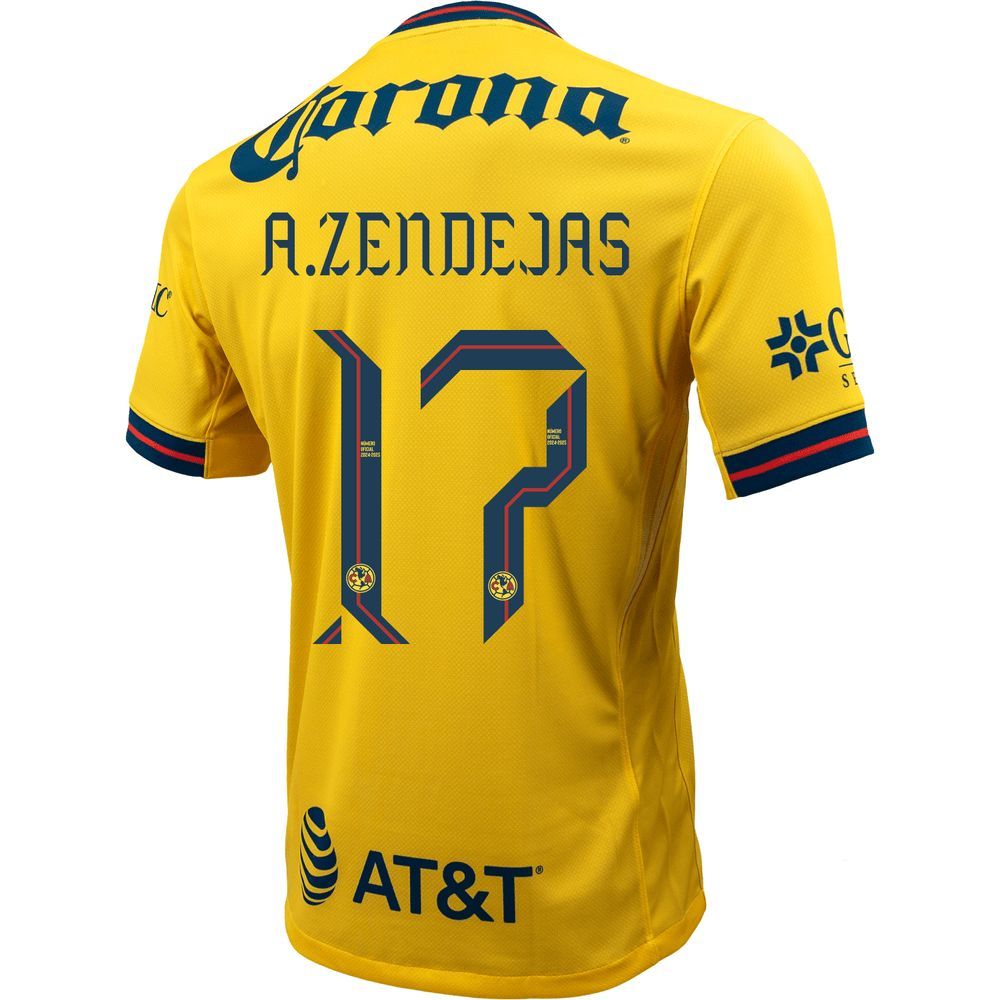 Club America Home Soccer Jersey Shirt 24-25 A. Zendejas #17