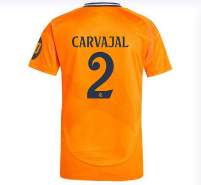 CARVAJAL #2 Real Madrid Away Orange Soccer Jersey 24-25