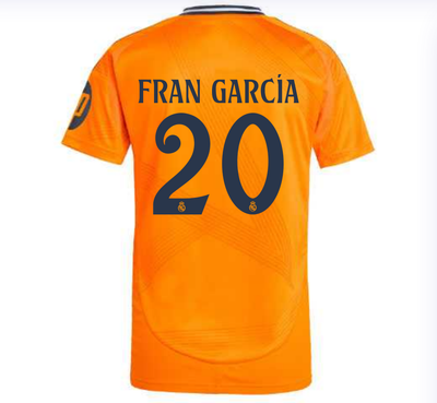 FRAN GARCIA #20 Real Madrid Away Orange Soccer Jersey 24-25