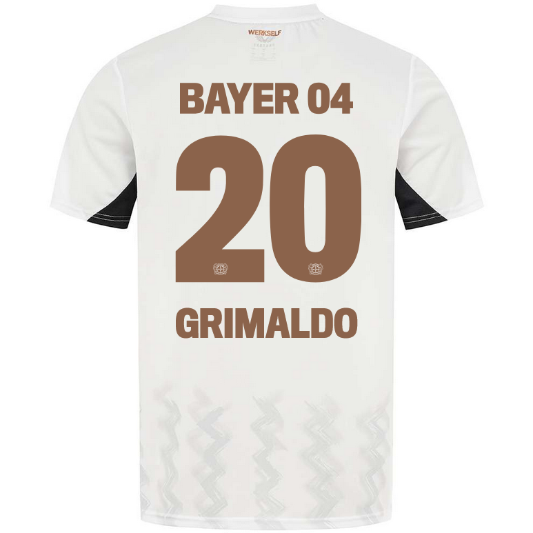 GRIMALDO #20 Bayer 04 Leverkusen Away White Soccer Jersey 24-25