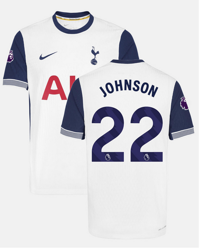 Johnson #22 Tottenham Hotspur F.C. Home Soccer Jersey 24-25