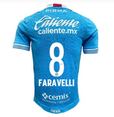 Faravelli #8 Cruz Azul Home Jersey Shirt 24-25