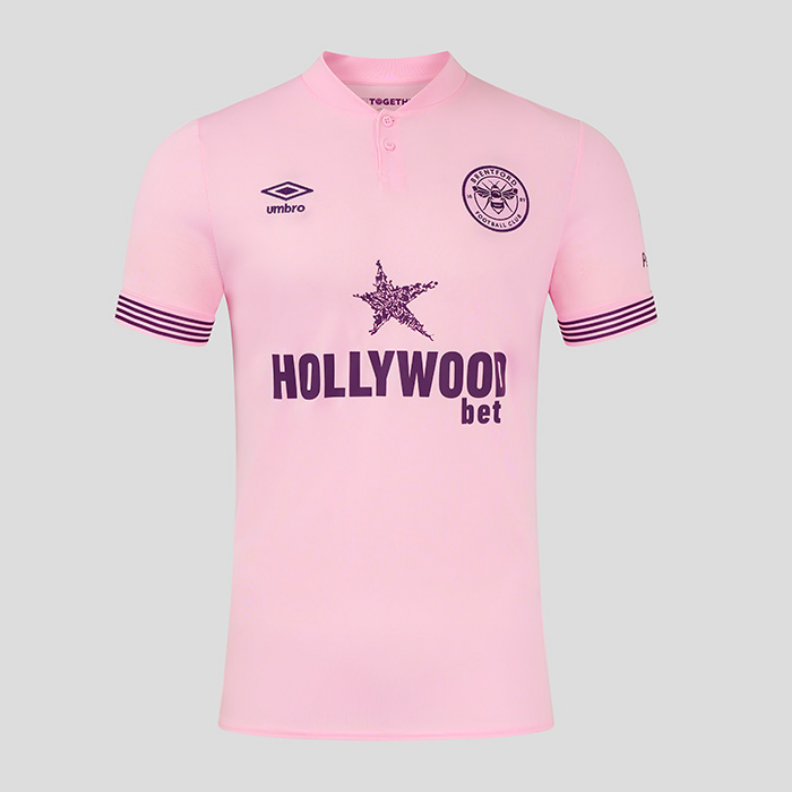 Brentford FC Away Pink Soccer Jersey 24-25