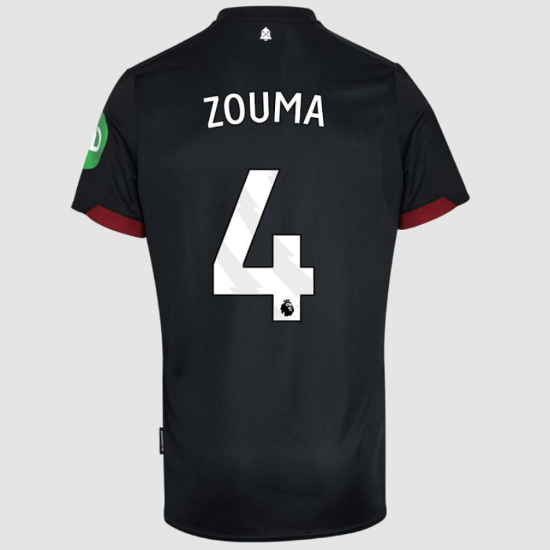 Zouma #4 West Ham United Away Black Soccer Jersey 24-25