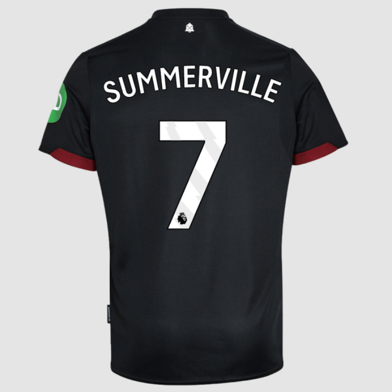 Summerville #7 West Ham United Away Black Soccer Jersey 24-25