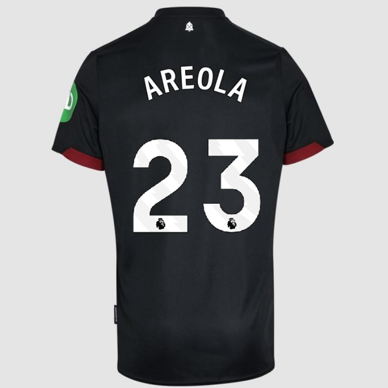 Areola #23 West Ham United Away Black Soccer Jersey 24-25