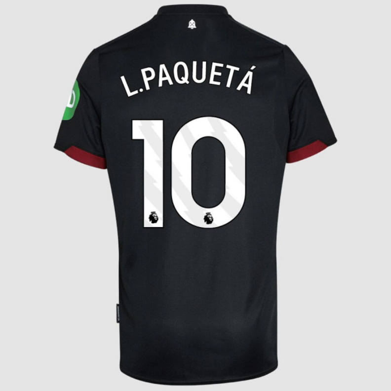 L. Paqueta #10West Ham United Away Black Soccer Jersey 24-25