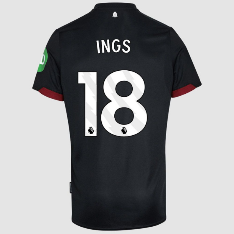 Ings #18 West Ham United Away Black Soccer Jersey 24-25