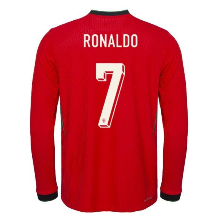 Cristiano Ronaldo Portugal Euro 2024 Home Long Sleeve Jersey Player Version