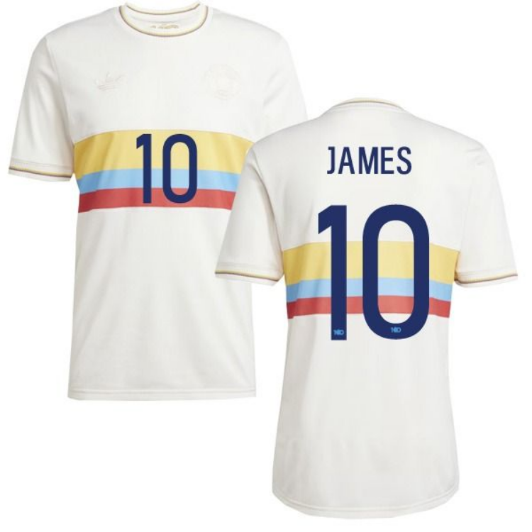 James #10 Colombia 100th Anniversary White Soccer Jersey 2024