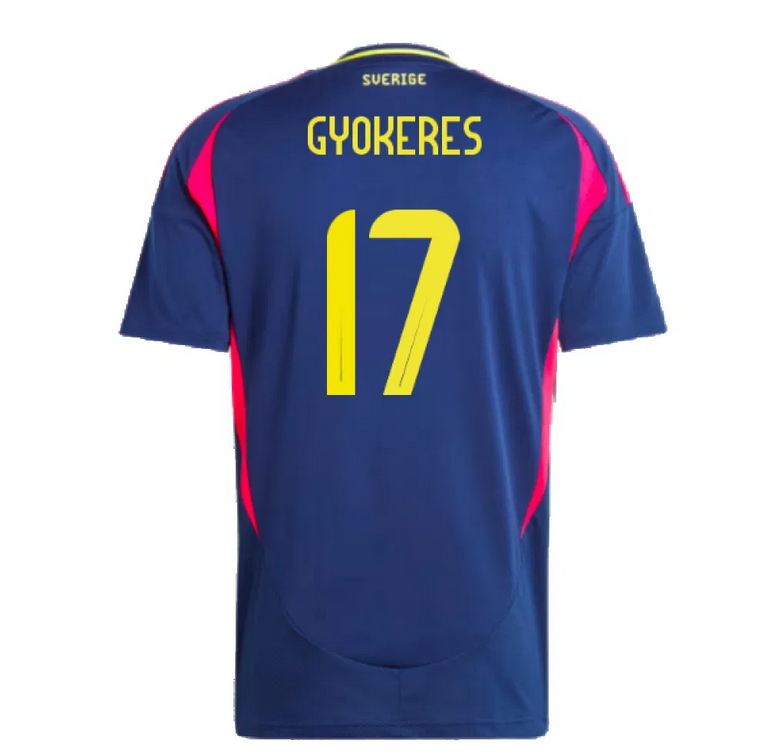 Gyökeres #17 Sweden National Away Navy Soccer Jersey 24-25