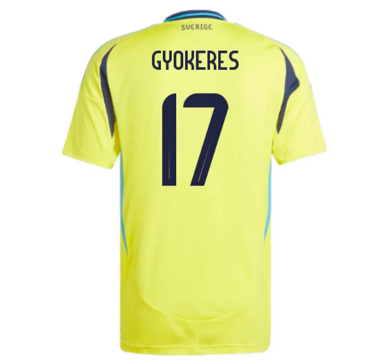 Gyökeres #17 Sweden National Home Yellow Soccer Jersey 24-25