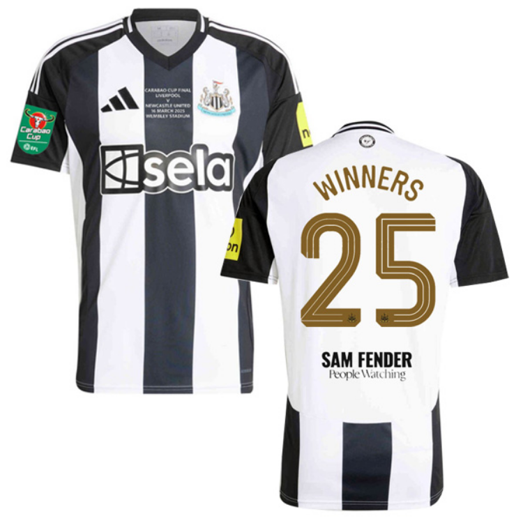 Carabao Cup Final Newcastle United Jersey Golden Font Winner #25