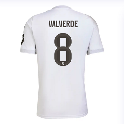 Real Madrid Home White Soccer Jersey 25-26 VALVERDE #8