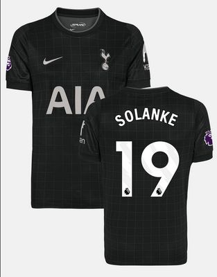 Tottenham Hotspur F.C. Away Black Soccer Jersey 25-26 SOLANKE #19