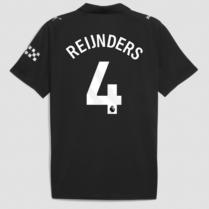 Manchester City Away Black Soccer Jersey 25-26 Reijnders #4