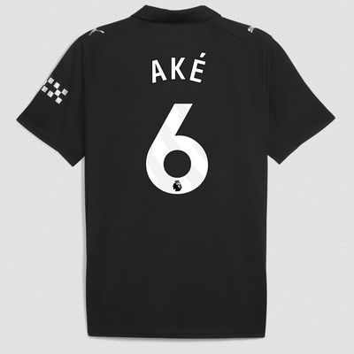 Manchester City Away Black Soccer Jersey 25-26 Nathan Ake #6