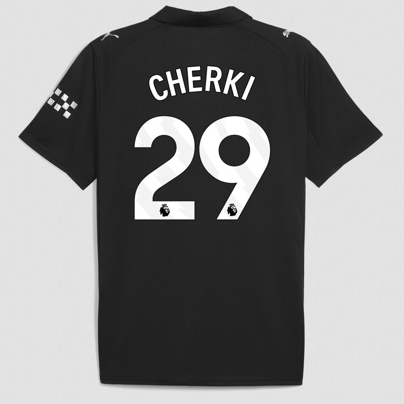 Manchester City Away Black Soccer Jersey 25-26 Cherki #29 Manchester City Away Black Soccer Jersey 25-26 Cherki #29