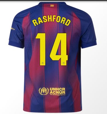 Barcelona Home Soccer Jersey 25-26 Player Version Rashford #14