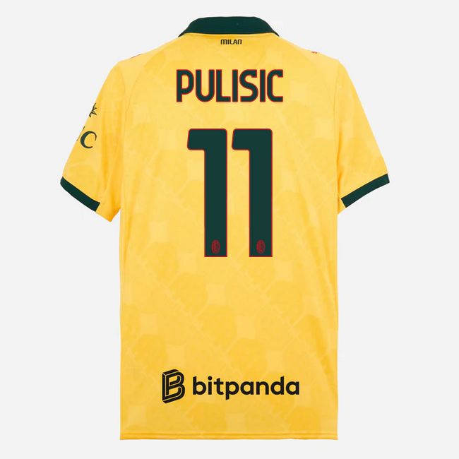 AC Milan Third Yellow Soccer Jersey 25-26 Pulisic #11