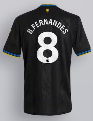 Manchester United Third Black Soccer Jersey 25-26 B. Fernandes #8