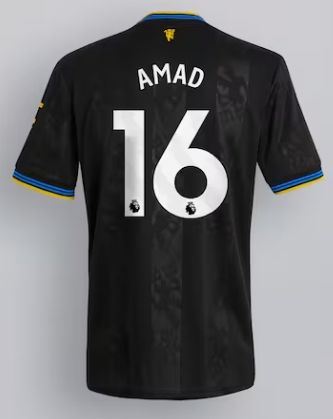 Manchester United Third Black Soccer Jersey 25-26 Amad #16