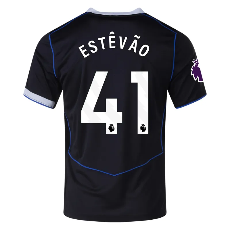 Chelsea Third Black Soccer Jersey 25-26 Estevao #41