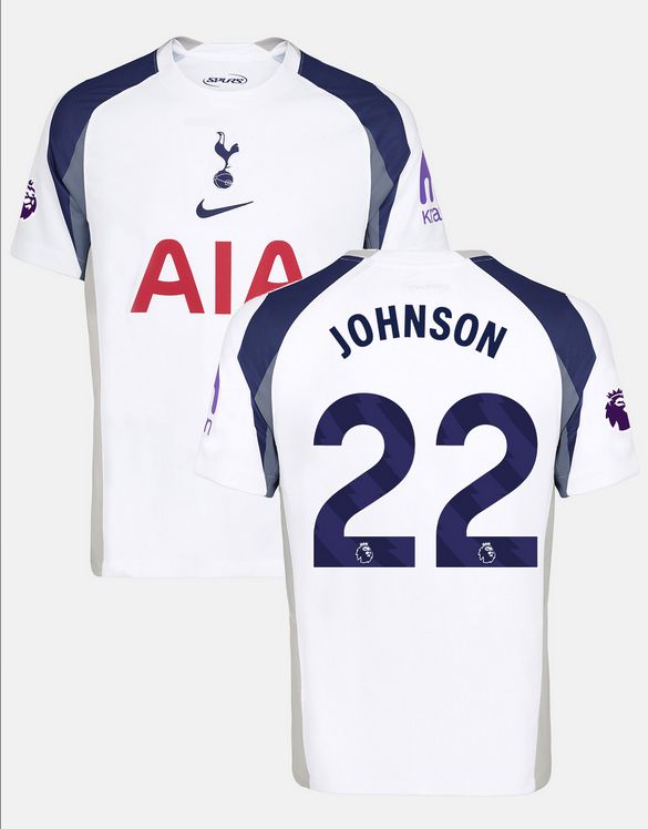 Tottenham Hotspur F.C. Home Soccer Jersey 25-26 JOHNSON #22